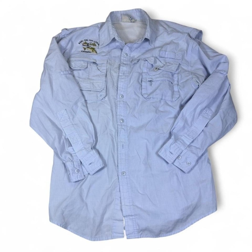 Reel Em Inn Lodge Canada Fishing Button-Up Shirt